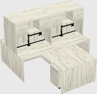Quad l-shaped office desks