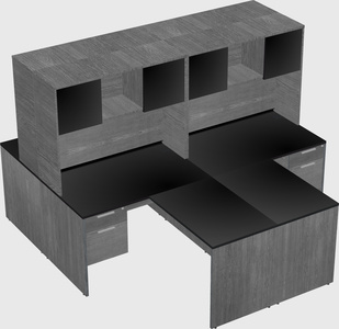 Quad l-shaped office desks