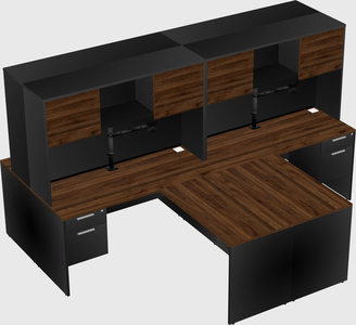 Quad l-shaped office desks