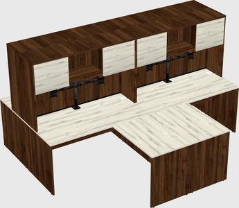 Quad l-shaped office desks