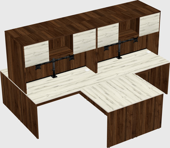 Quad l-shaped office desks