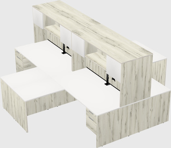 Quad l-shaped office desks