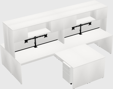 Quad l-shaped office desks