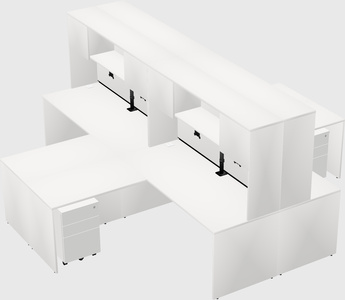 Quad l-shaped office desks