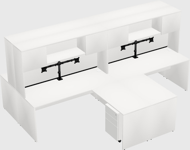 Quad l-shaped office desks