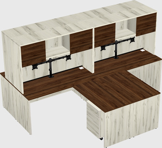 Quad l-shaped office desks