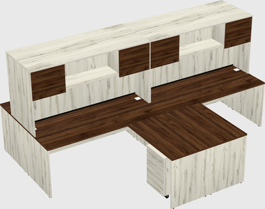 Quad l-shaped office desks