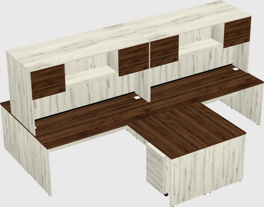 Quad l-shaped office desks