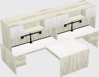 Quad l-shaped office desks
