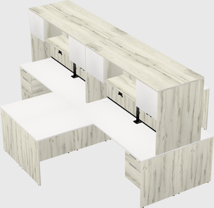 Quad l-shaped office desks