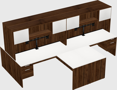 Quad l-shaped office desks
