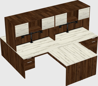 Quad l-shaped office desks