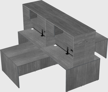 Quad l-shaped office desks