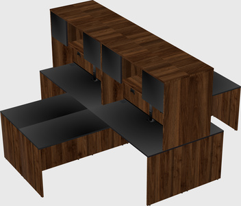 Quad l-shaped office desks
