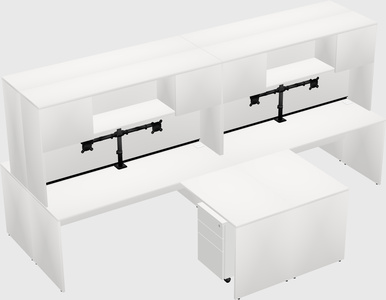 Quad l-shaped office desks