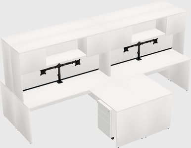 Quad l-shaped office desks