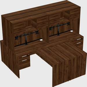 Quad l-shaped office desks