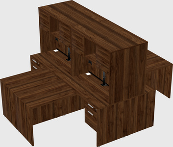 Quad l-shaped office desks