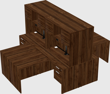 Quad l-shaped office desks