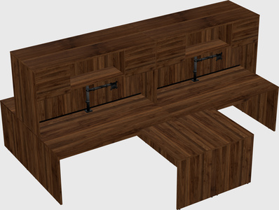 Quad l-shaped office desks