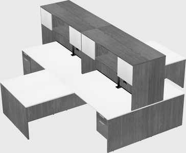 Quad l-shaped office desks
