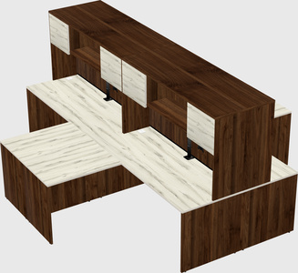 Quad l-shaped office desks