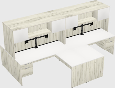 Quad l-shaped office desks