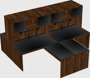 Quad l-shaped office desks