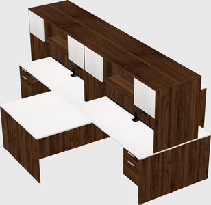 Quad l-shaped office desks