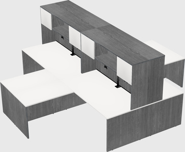 Quad l-shaped office desks