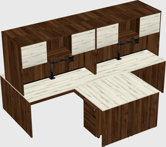 Quad l-shaped office desks