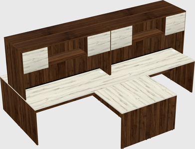 Quad l-shaped office desks