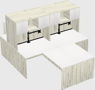 Quad l-shaped office desks