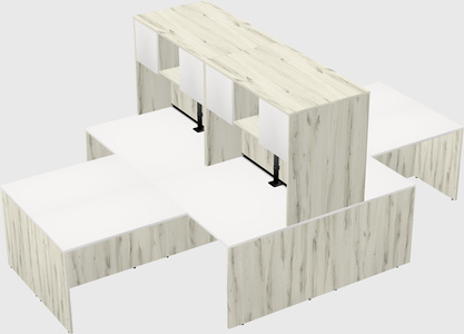 Quad l-shaped office desks
