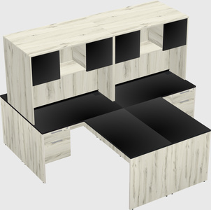 Quad l-shaped office desks