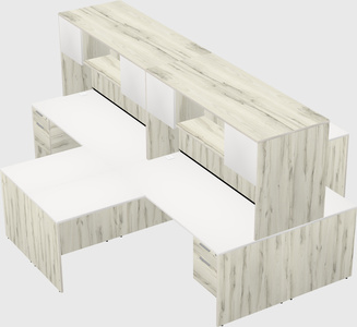 Quad l-shaped office desks