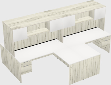 Quad l-shaped office desks