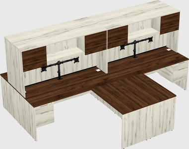 Quad l-shaped office desks