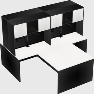 Quad l-shaped office desks