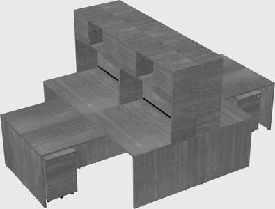 Quad l-shaped office desks