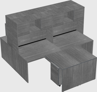 Quad l-shaped office desks