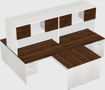 Quad l-shaped office desks