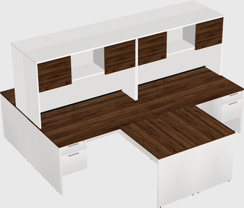Quad l-shaped office desks