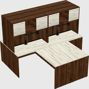Quad l-shaped office desks
