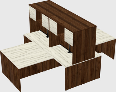Quad l-shaped office desks