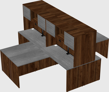 Quad l-shaped office desks