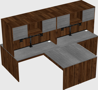 Quad l-shaped office desks