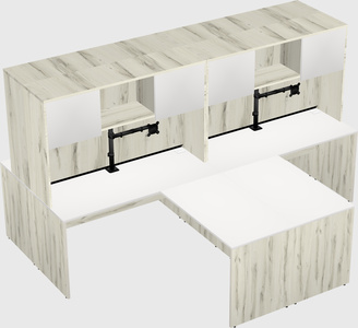 Quad l-shaped office desks