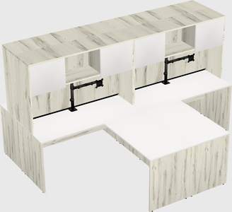 Quad l-shaped office desks