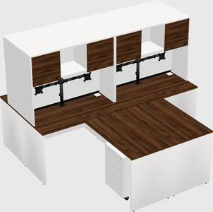 Quad l-shaped office desks